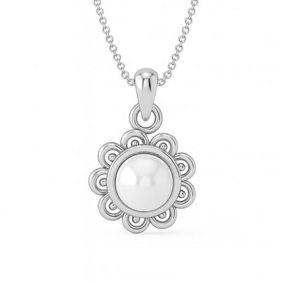 Stunning Sterling Silver Pearl Stone Pendant