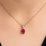 Stunning Sterling Silver Ruby Stone Pendant