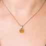 Stunning Sterling Silver Yellow Sapphire Stone Pendant