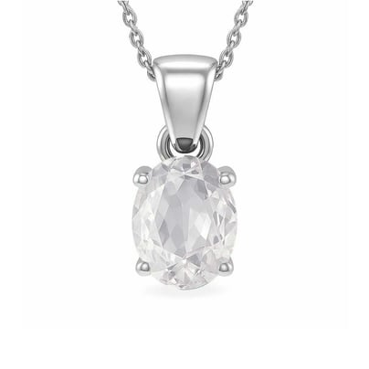 Stunning Sterling Silver Zircon Stone Pendant