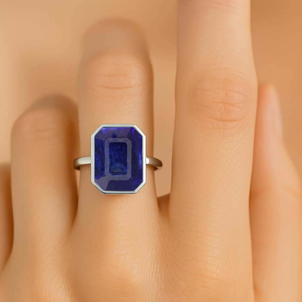Stylish 925 Sterling Silver Blue Sapphire For Female