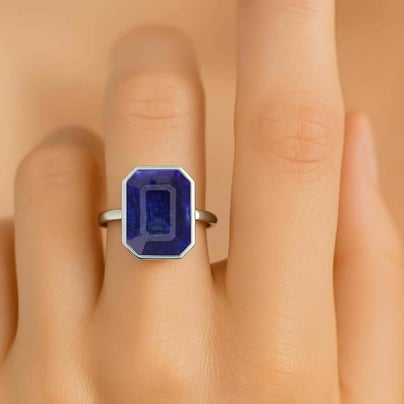 Stylish 925 Sterling Silver Blue Sapphire For Female