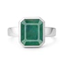 Stylish 925 Sterling Silver Emerald Gemstone Ring For Female