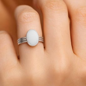 Stylish 925 Sterling Silver Opal Gemstone Ring For Female