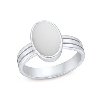 Stylish 925 Sterling Silver Opal Gemstone Ring For Female
