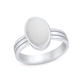 Stylish 925 Sterling Silver Opal Gemstone Ring For Female