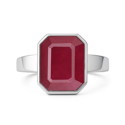 Stylish 925 Sterling Silver Ruby Gemstone Ring For Female