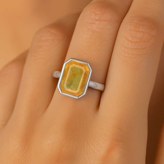 Stylish 925 Sterling Silver Yellow Sapphire For Female