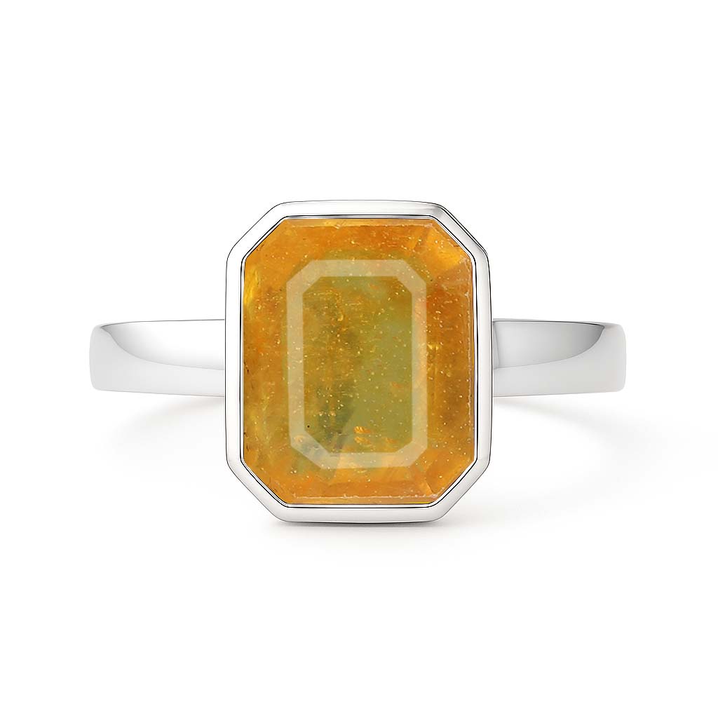 Stylish 925 Sterling Silver Yellow Sapphire For Female