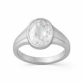 Stylish 925 Sterling Silver Zircon Gemstone Ring For Female