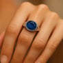 Stylish Blue Sapphire 925 Sterling Silver Ring for Women