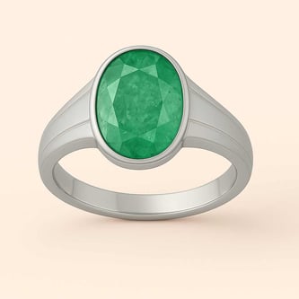 Stylish Emerald 925 Sterling Silver Ring for Women