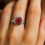 Stylish Hessonite Gomed 925 Sterling Silver Ring for Women