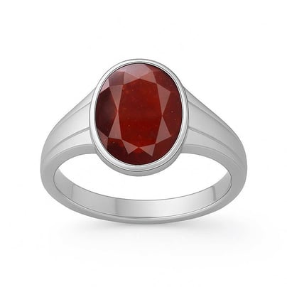 Stylish Hessonite Gomed 925 Sterling Silver Ring for Women
