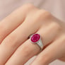 Stylish Ruby 925 Sterling Silver Ring for Women