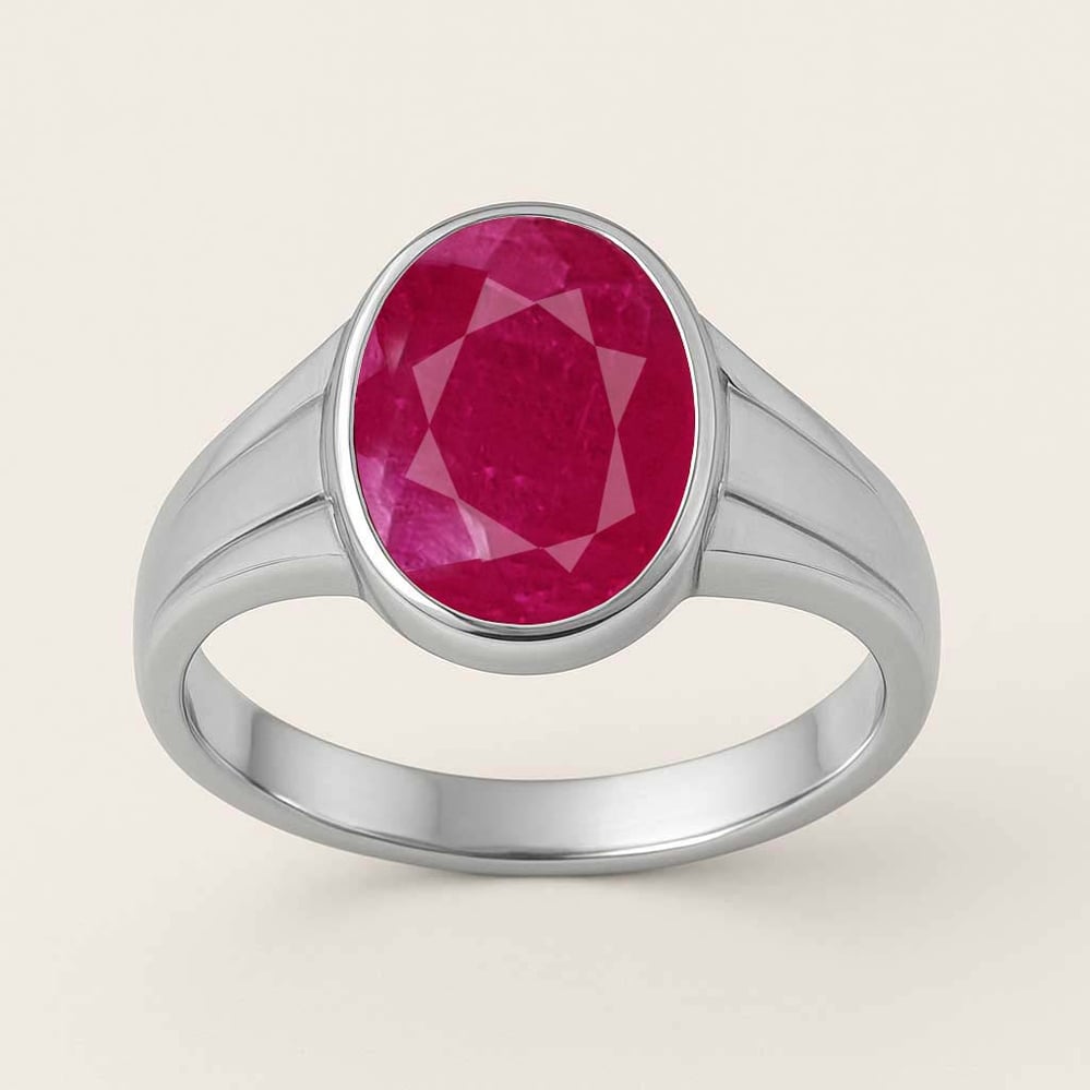 Stylish Ruby 925 Sterling Silver Ring for Women