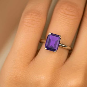 Timeless Amethyst Stone Sterling Silver Ring for Women