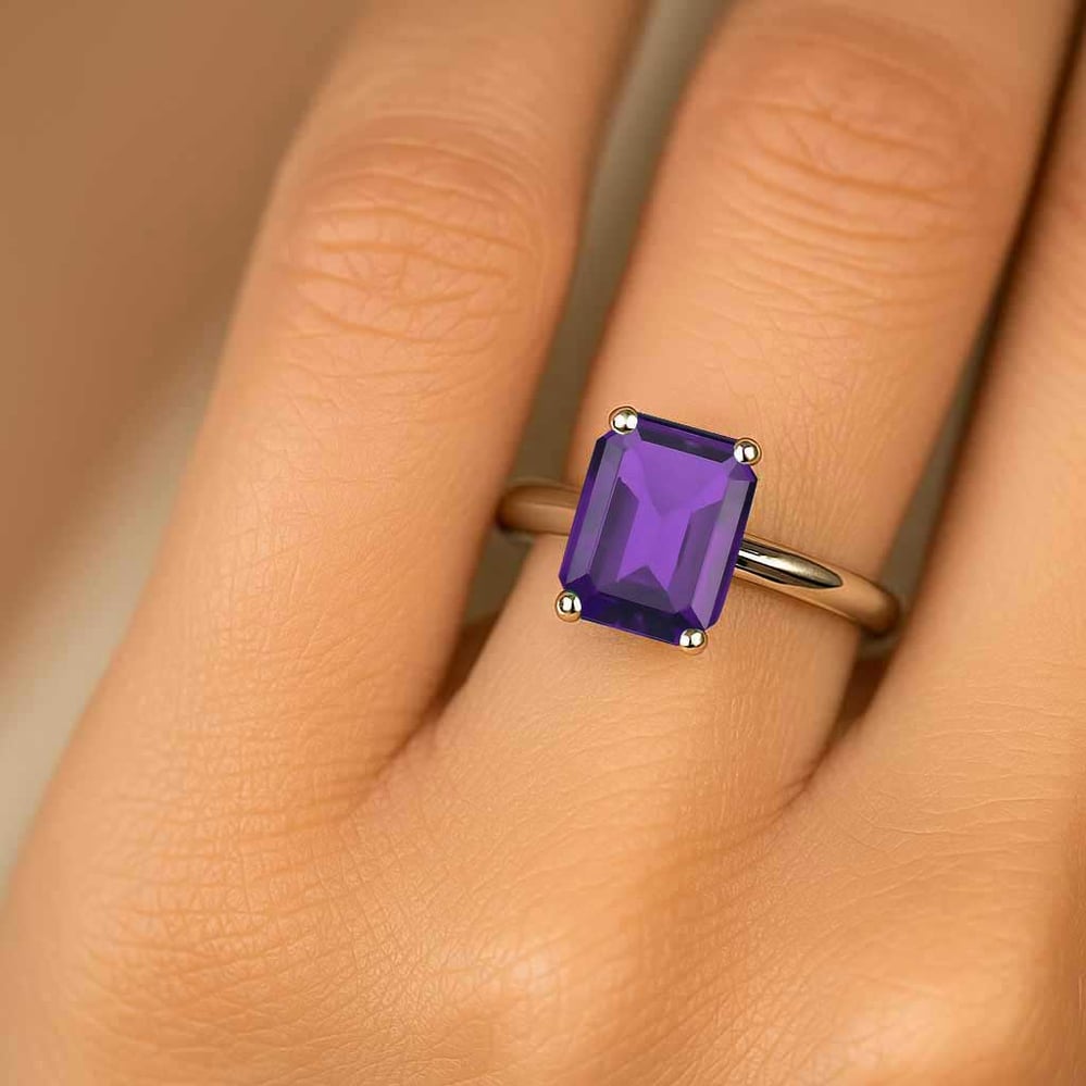 Timeless Amethyst Stone Sterling Silver Ring for Women