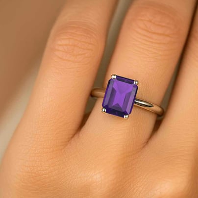 Timeless Amethyst Stone Sterling Silver Ring for Women