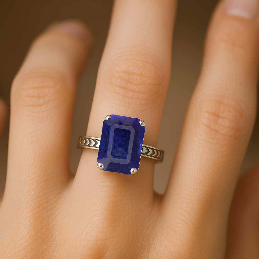 Timeless Blue Sapphire Sterling Silver Ring for Women
