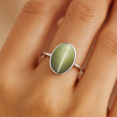 Timeless Cat's Eye Stone Sterling Silver Ring for Women