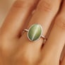 Timeless Cat's Eye Stone Sterling Silver Ring for Women