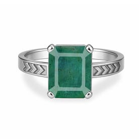 Timeless Emerald Stone Sterling Silver Ring for Women