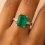 Timeless Emerald Stone Sterling Silver Ring for Women