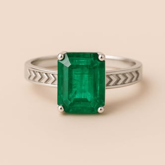 Timeless Emerald Stone Sterling Silver Ring for Women