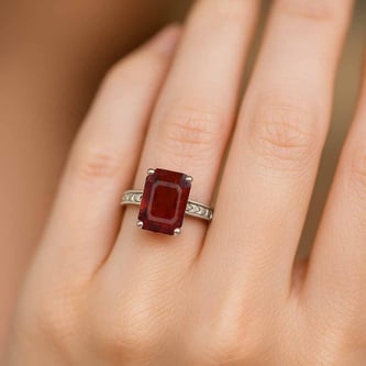 Timeless Hessonite Gomed Stone Sterling Silver Ring for Women