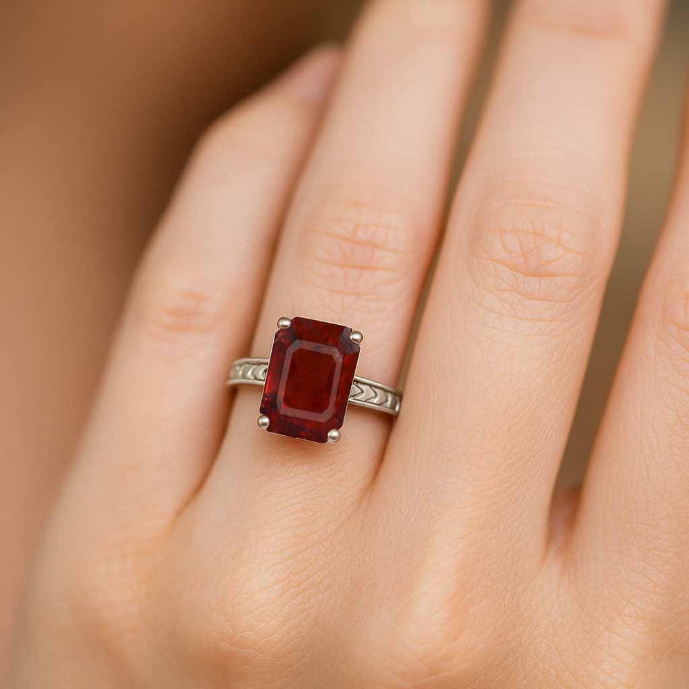 Timeless Hessonite Gomed Stone Sterling Silver Ring for Women