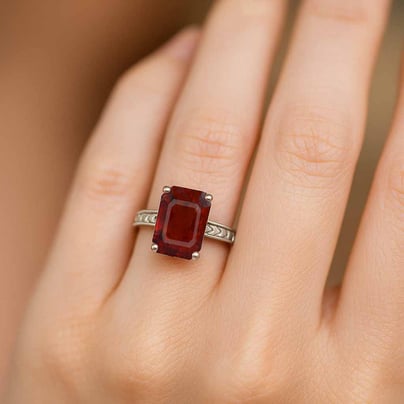 Timeless Hessonite Gomed Stone Sterling Silver Ring for Women