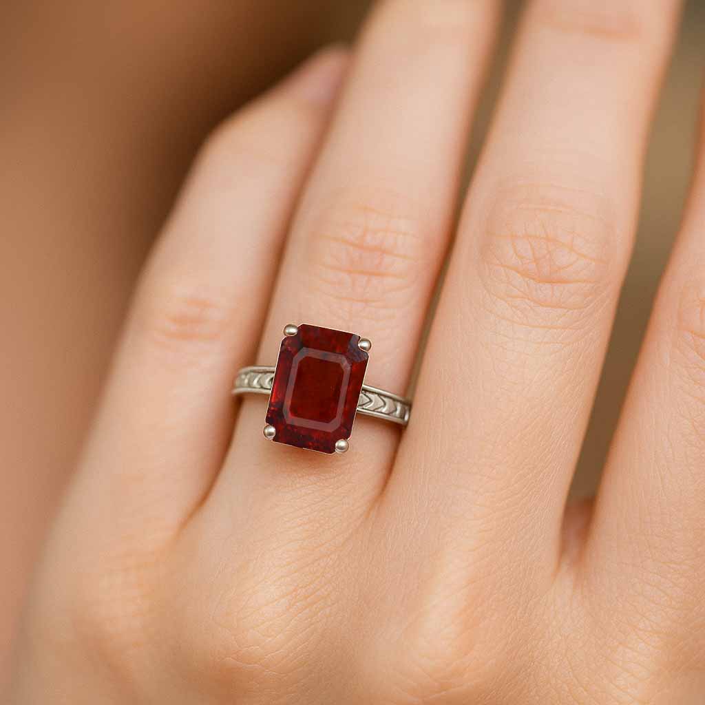 Timeless Hessonite Gomed Stone Sterling Silver Ring for Women