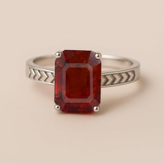 Timeless Hessonite Gomed Stone Sterling Silver Ring for Women