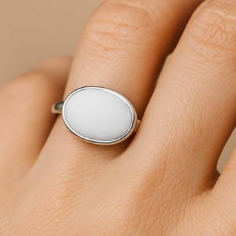 Timeless Opal Stone Sterling Silver Ring for Women