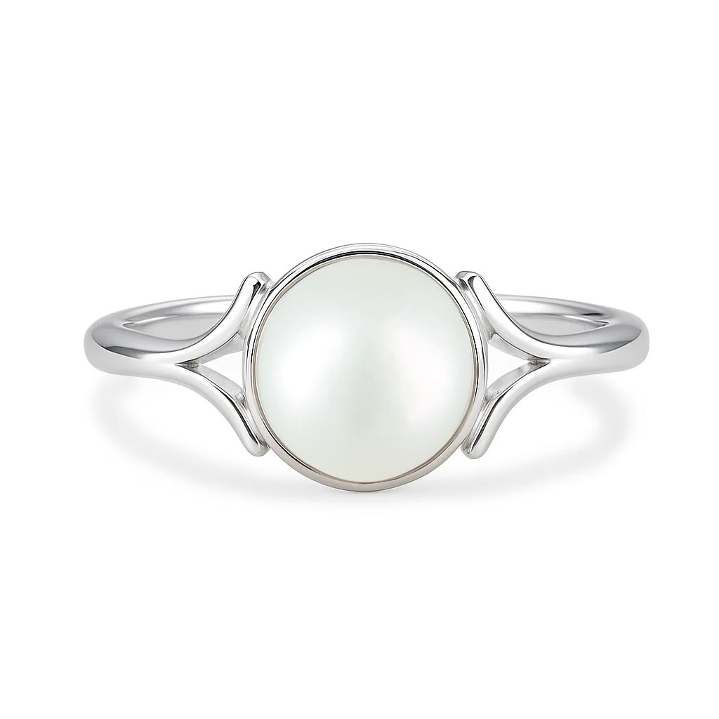 Timeless Pearl Stone Sterling Silver Ring for Women