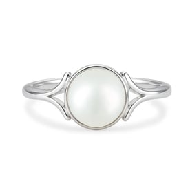 Timeless Pearl Stone Sterling Silver Ring for Women