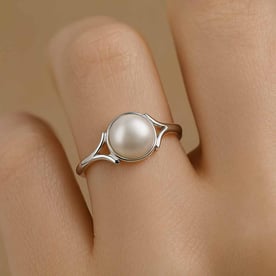 Timeless Pearl Stone Sterling Silver Ring for Women