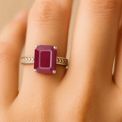 Timeless Ruby Stone Sterling Silver Ring for Women