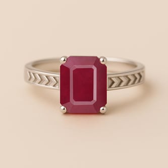 Timeless Ruby Stone Sterling Silver Ring for Women