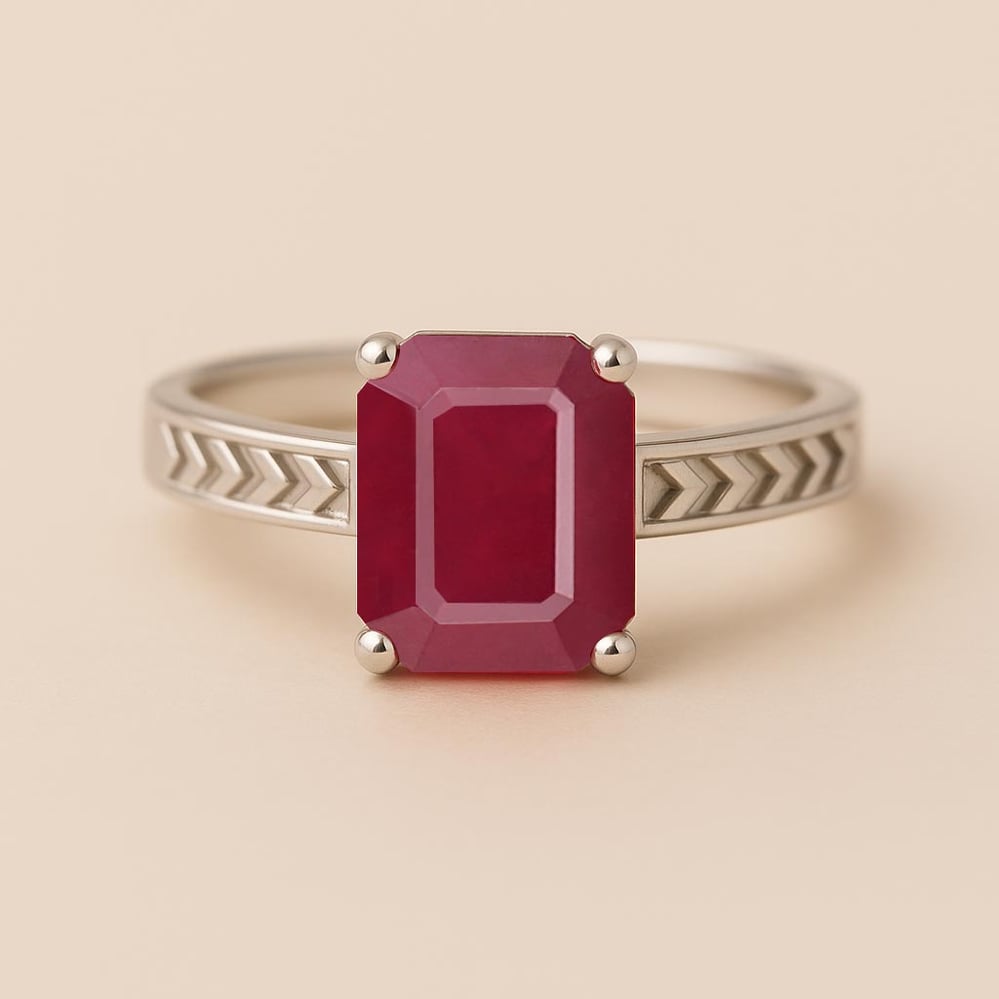 Timeless Ruby Stone Sterling Silver Ring for Women