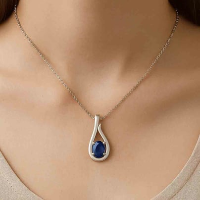 Timeless Sterling Silver Blue Sapphire Pendant