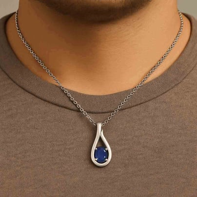 Timeless Sterling Silver Blue Sapphire Pendant