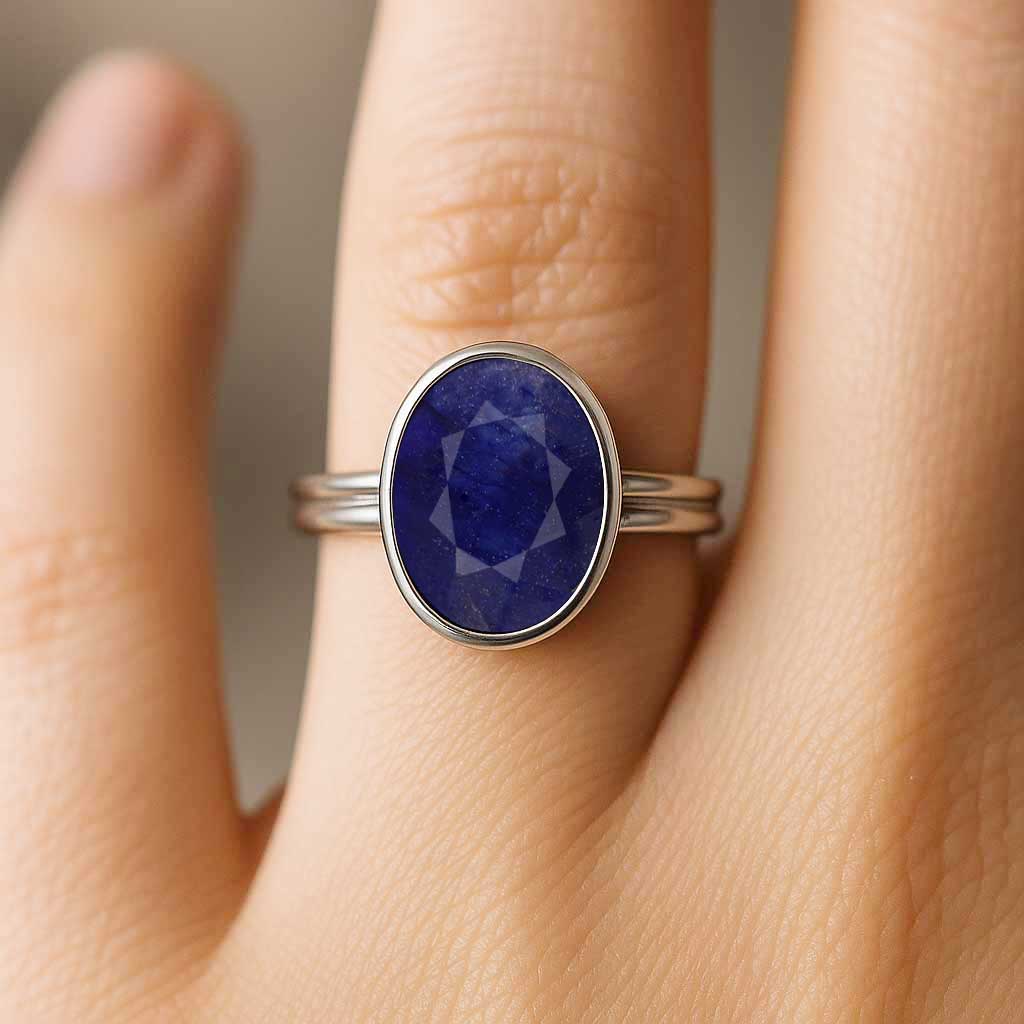 Timeless Sterling Silver Blue Sapphire Women’s Ring