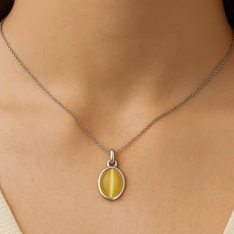 Timeless Sterling Silver Cat's Eye Pendant