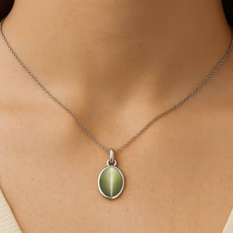 Timeless Sterling Silver Cat's Eye Pendant