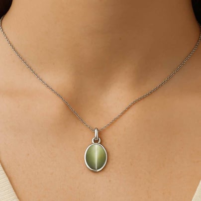 Timeless Sterling Silver Cat's Eye Pendant
