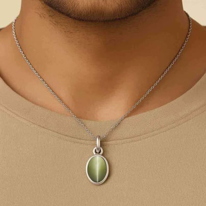Timeless Sterling Silver Cat's Eye Pendant