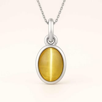 Timeless Sterling Silver Cat's Eye Pendant