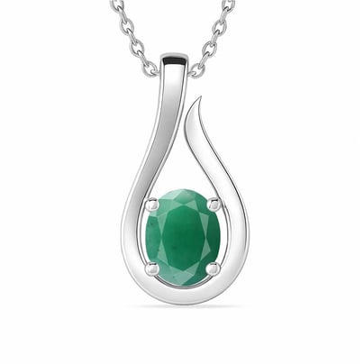 Timeless Sterling Silver Emerald Pendant